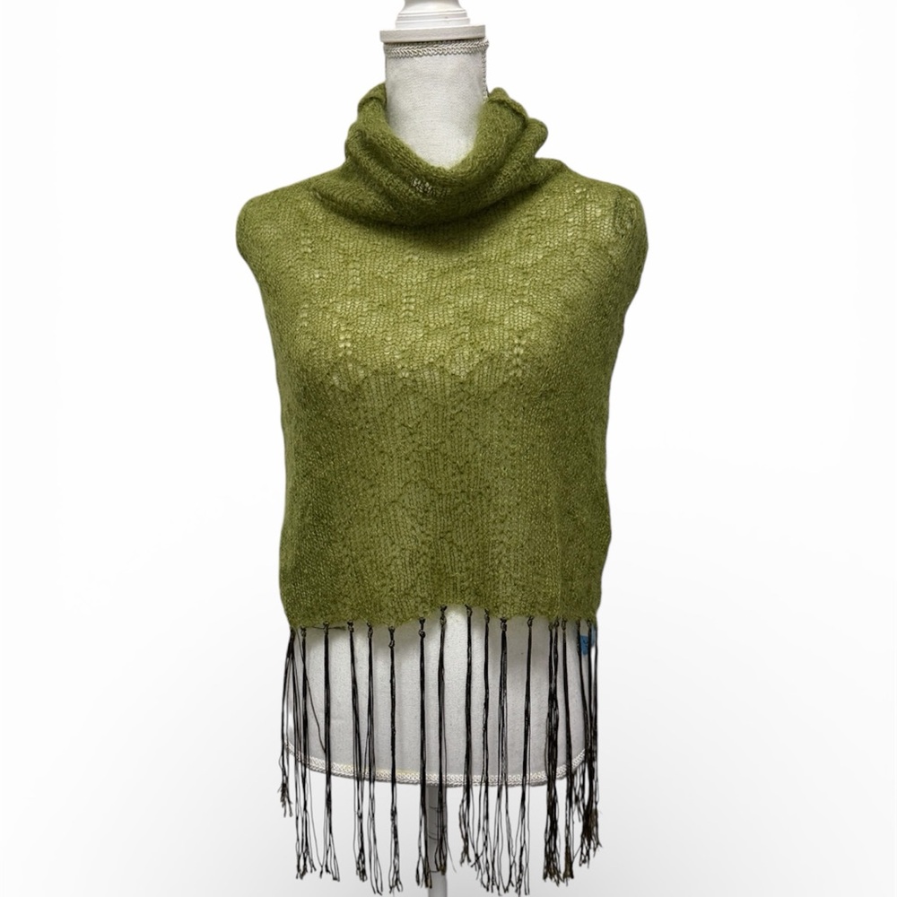 Jo Covey Knit Green Wool Shrug